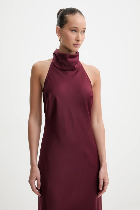 Šaty Bardot burgundské 60247DB