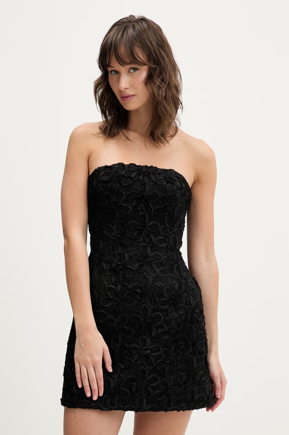 Bardot sukienka rozkloszowany czarny 60099DB3