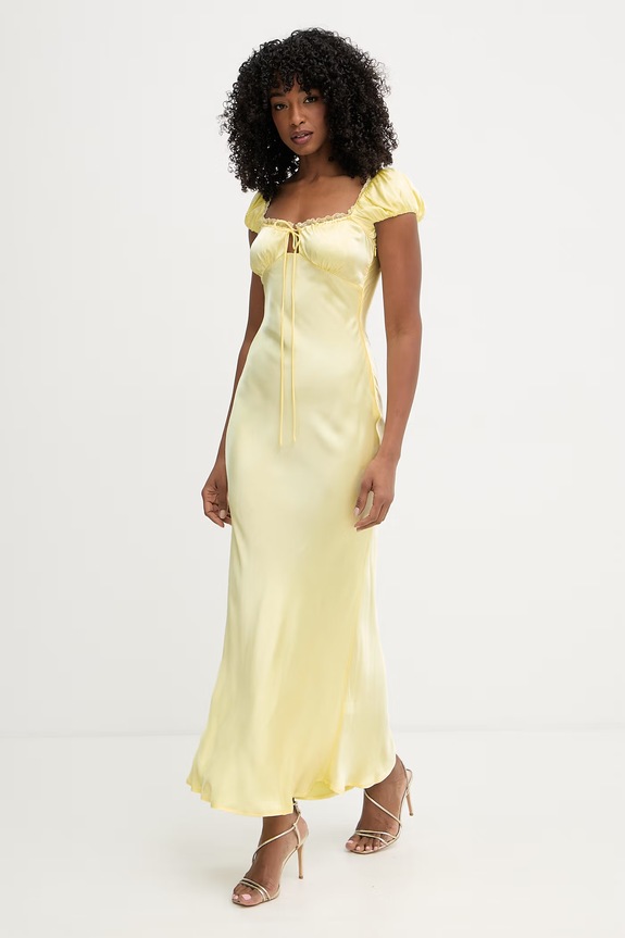 Bardot rochie din vâscoză 60241DB galben SS26