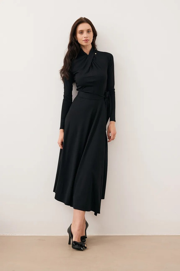 Bizuu vestito ROTTA midi nero ROTTA.CZARNY