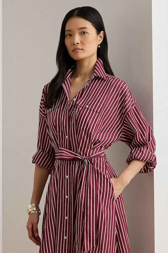 Oblečenie Bavlnené šaty Lauren Ralph Lauren 200P03516 burgundské