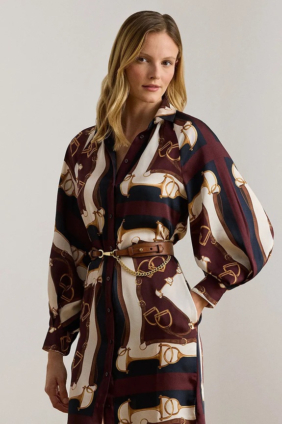 Дрехи Рокля Lauren Ralph Lauren 200P03555 кафяв