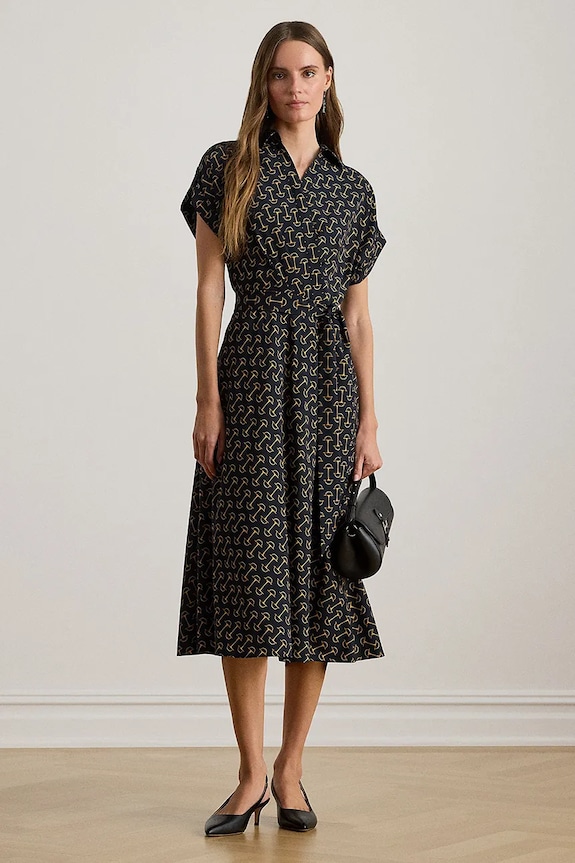 Φόρεμα Lauren Ralph Lauren εμπριμέ σκούρο μπλε 200P03557