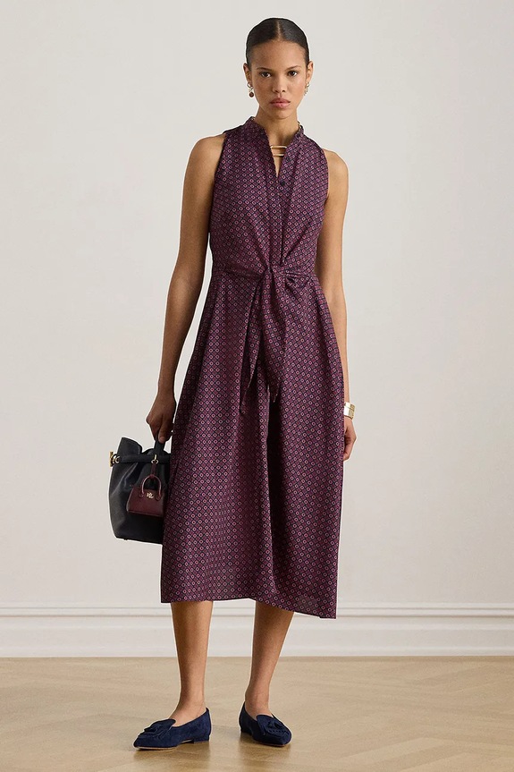 Рокля Lauren Ralph Lauren ситен виолетов 200P03561