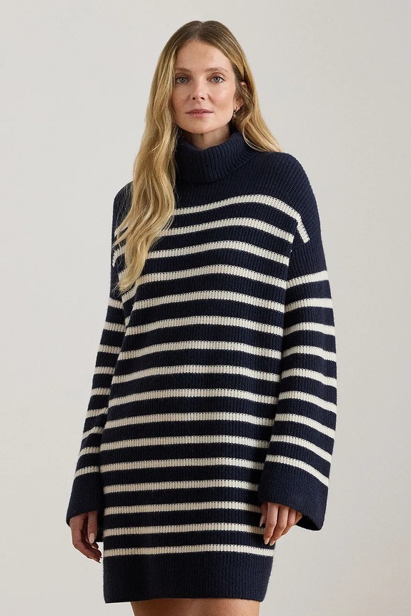 Oblečenie Vlnené šaty Lauren Ralph Lauren 200P08050 tmavomodrá