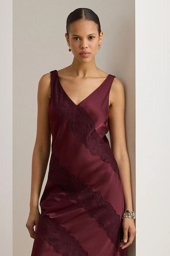 Odzież Lauren Ralph Lauren sukienka 253P03568 bordowy