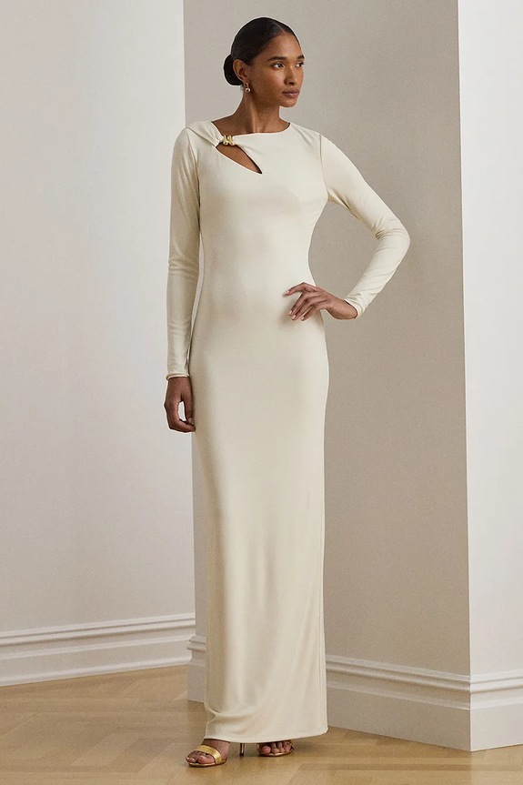 Šaty Lauren Ralph Lauren nášivka béžová 253P03589