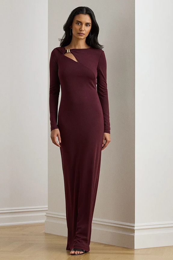 Šaty Lauren Ralph Lauren 253P03589 burgundské