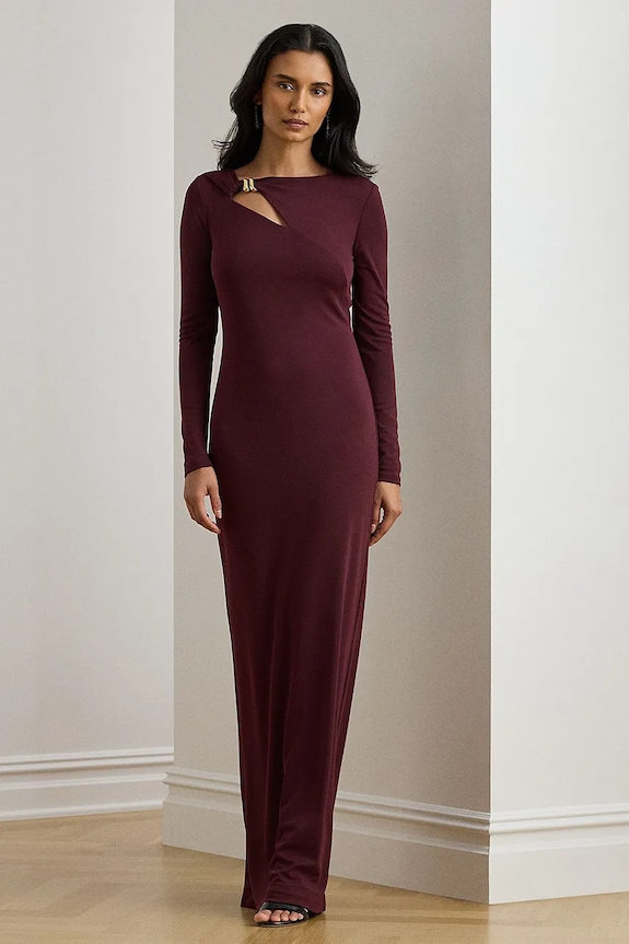Šaty Lauren Ralph Lauren 253P03589 burgundské