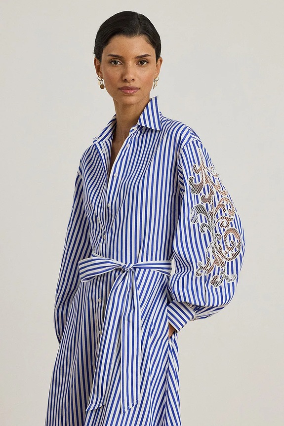 Ruházat Lauren Ralph Lauren pamut ruha 200P03711 kék