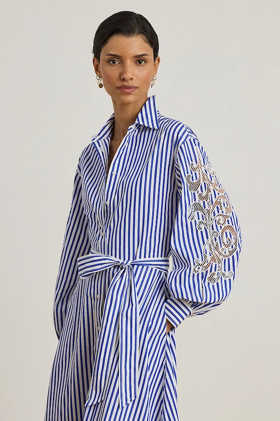 Ruházat Lauren Ralph Lauren pamut ruha 200P03711 kék