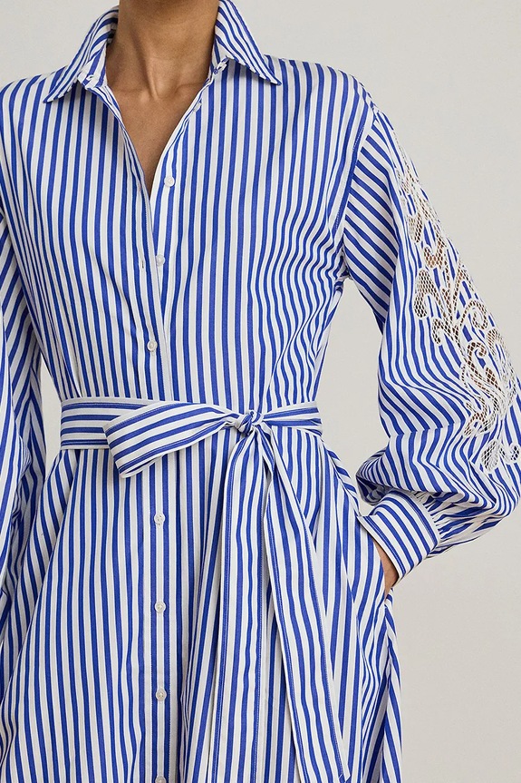 Lauren Ralph Lauren pamut ruha kék 200P03711