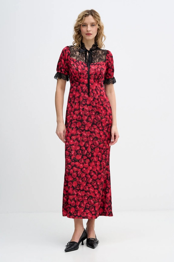 Never Fully Dressed sukienka Cherry Lyla tkanina czerwony NFDDR3187