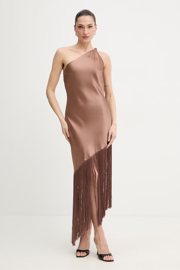 Φόρεμα Pinko με ελαστάν καφέ 106352.A33D