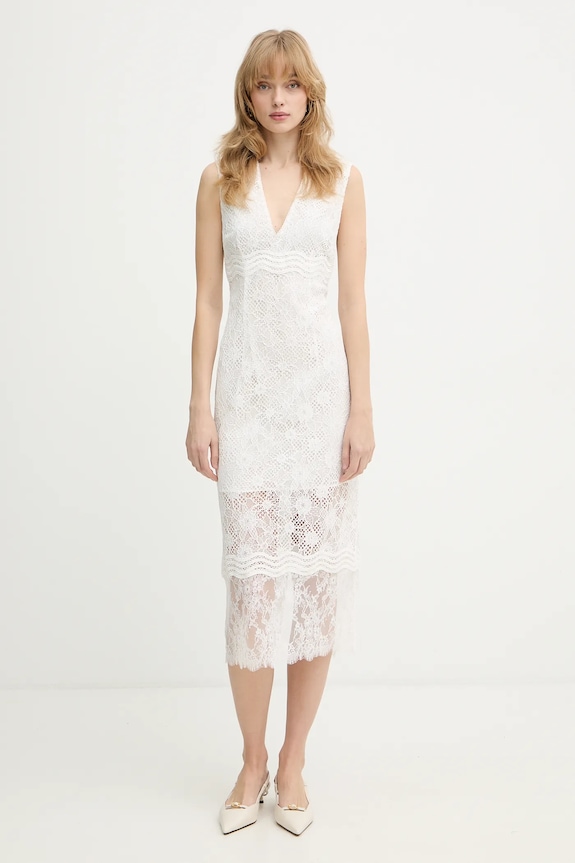 Pinko sukienka midi beżowy 106660.A381