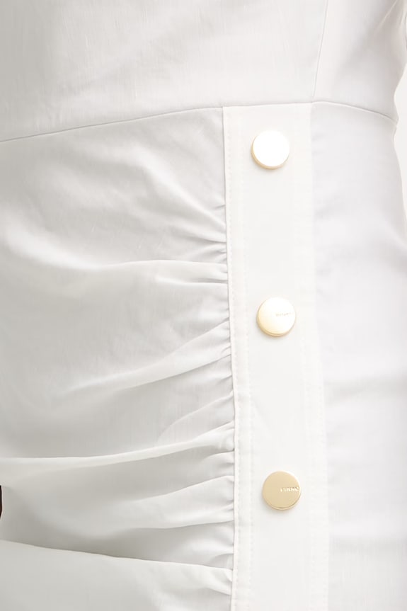 Pinko rochie de vară cu amestec de in 106521.A34I alb