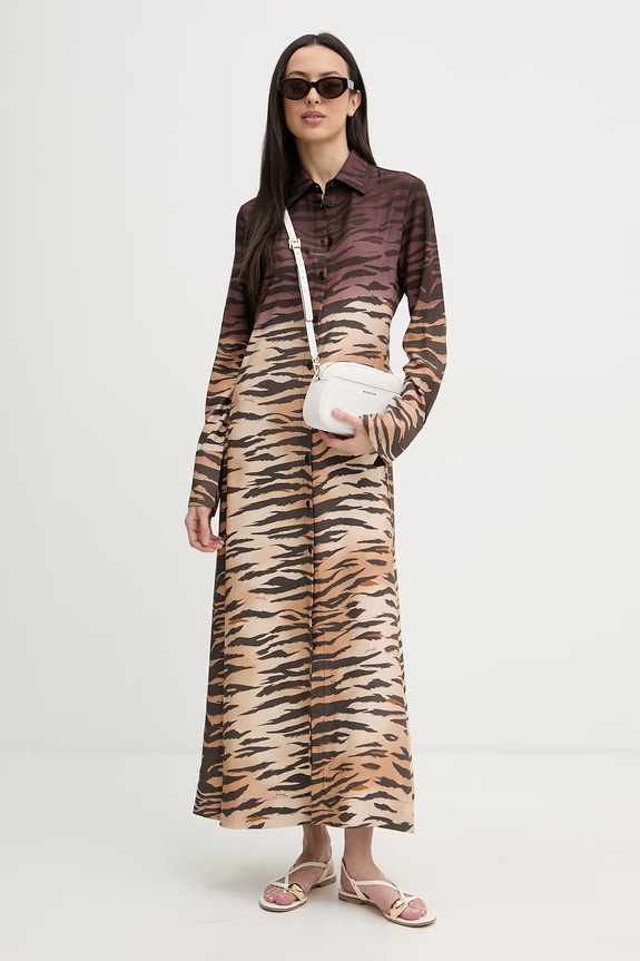 Pinko rochie de vară cu vâscoză 106543.A37R maro SS26