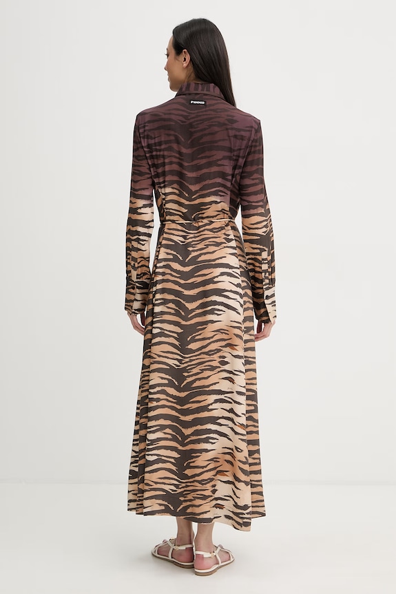 Îmbrăcăminte Pinko rochie de vară cu vâscoză 106543.A37R maro