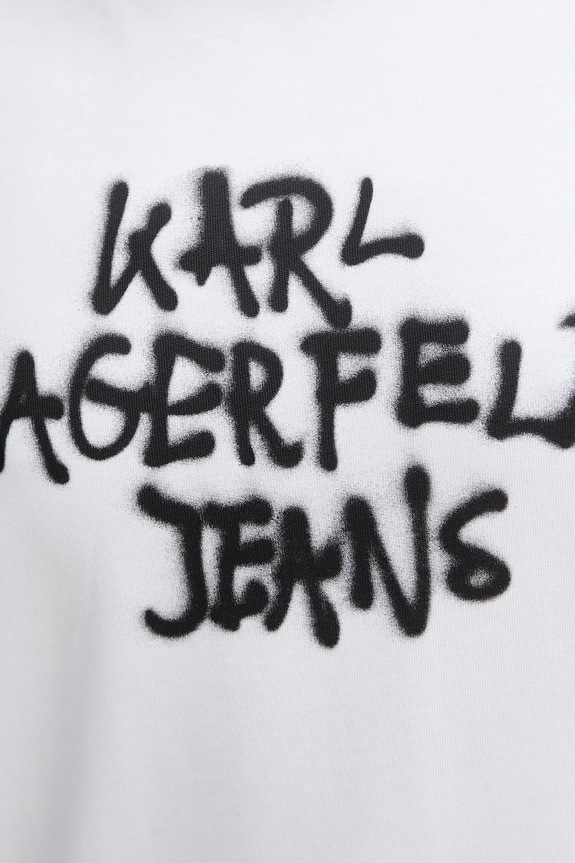 Βαμβακερό φόρεμα Karl Lagerfeld Jeans B1W13043 λευκό