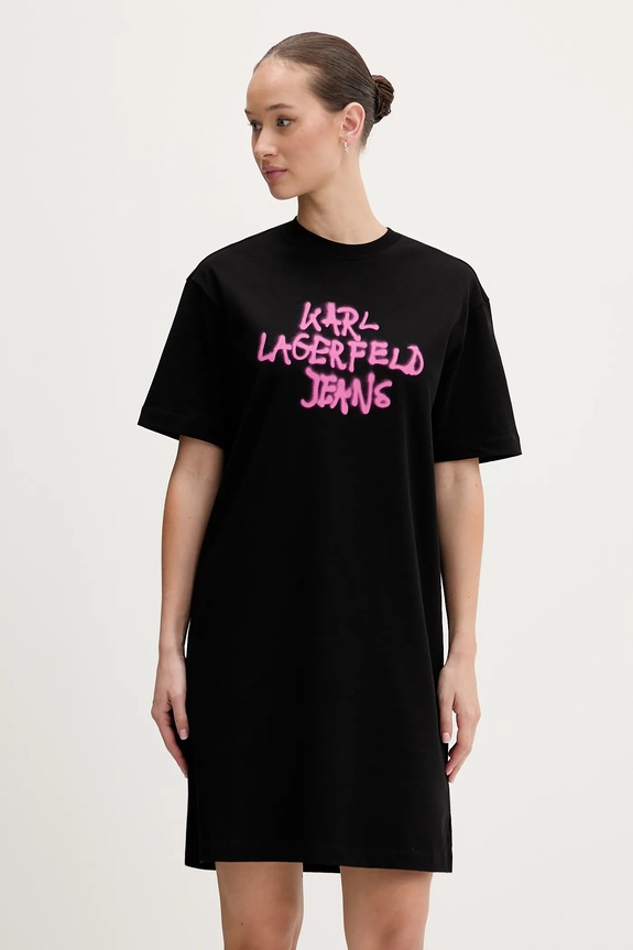 Бавовняна сукня Karl Lagerfeld Jeans casual чорний B1W13043