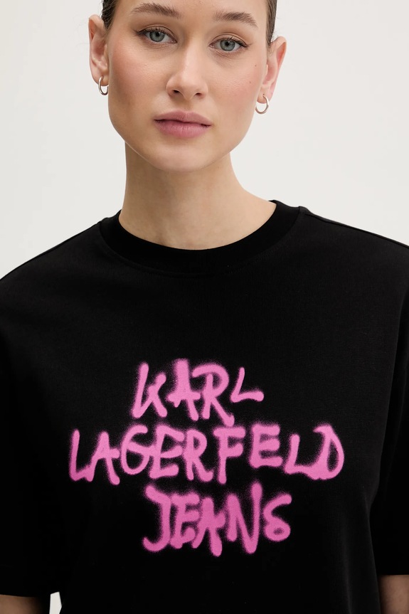 Бавовняна сукня Karl Lagerfeld Jeans чорний B1W13043