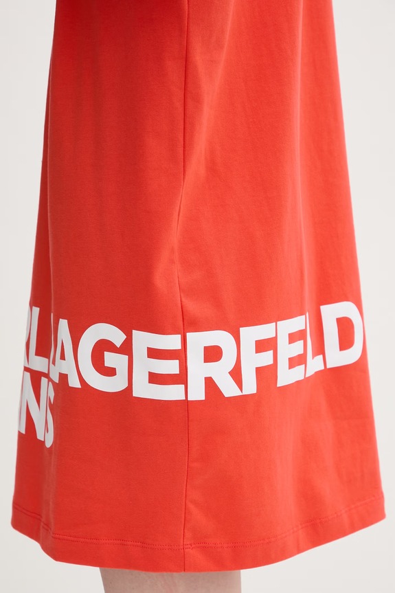 Karl Lagerfeld Jeans sukienka bawełniana B1W13054 pomarańczowy