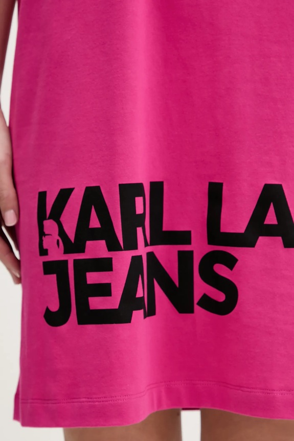 Karl Lagerfeld Jeans φόρεμα βαμβάκι B1W13054 ροζ