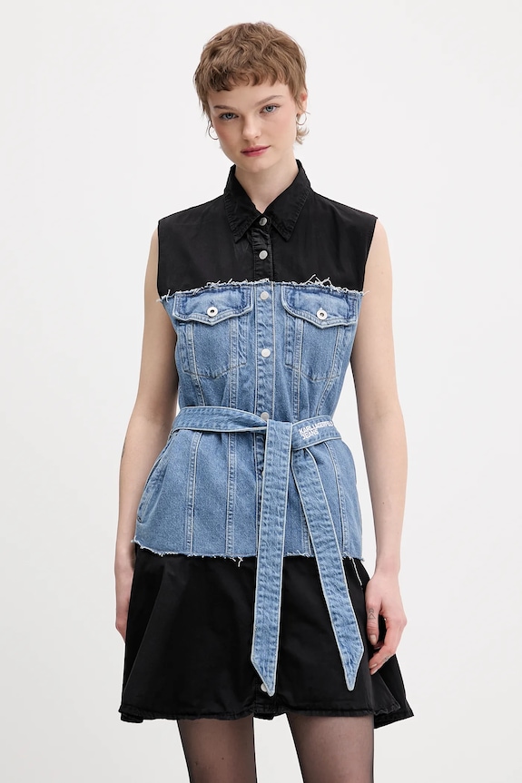 Karl Lagerfeld Jeans rochie fixat albastru B1W13035
