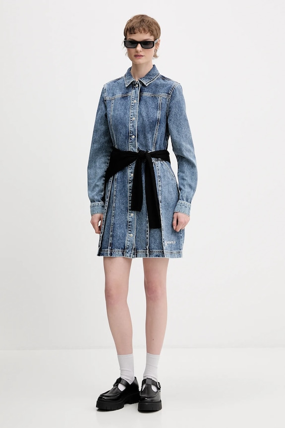 Jeans obleka Karl Lagerfeld Jeans B1W13036 modra SS26