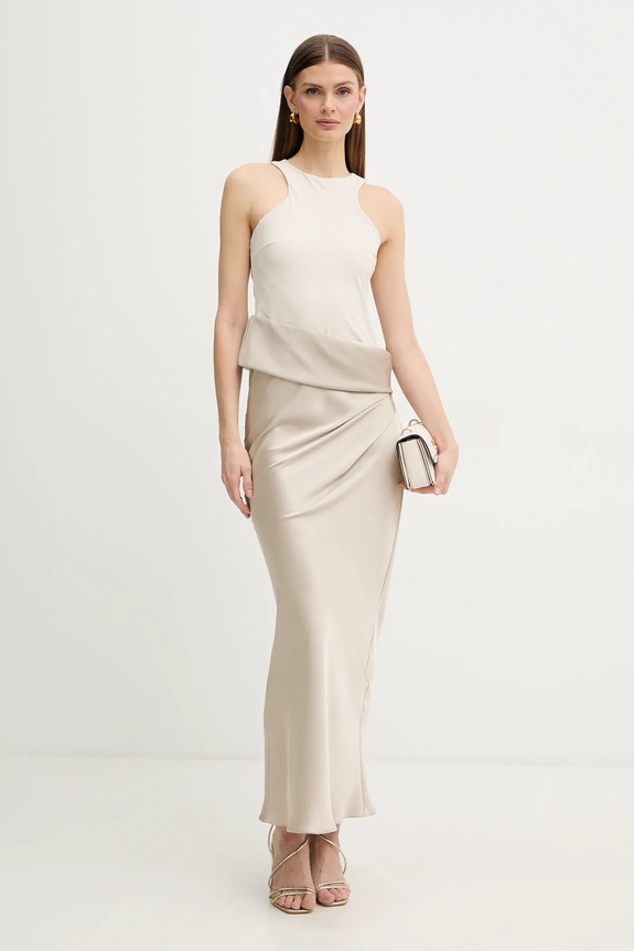 Patrizia Pepe rochie maxi bej 8A1656.A269
