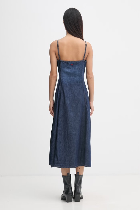 Diesel sukienka bawełniana DE-BELD-D A21453.0DBDB niebieski SS26