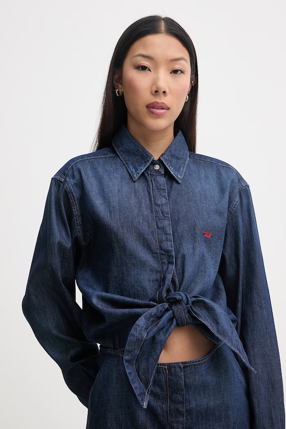 Diesel платье-рубашка из хлопка DE-SUSAN-D тёмно-синий A21457.0DBDB