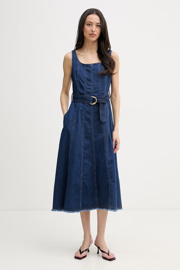 Joseph Ribkoff rochie evazată cu bumbac bleumarin 262901