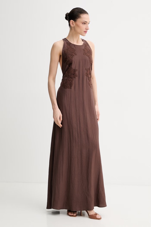 ERMANNO Firenze sukienka letnia D48EQ058ES7 brązowy SS26