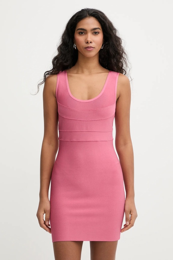 Šaty Herve Leger Amara s elastanom ružová HLT8551404