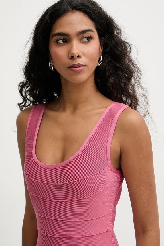 Šaty Herve Leger Amara ružová HLT8551404