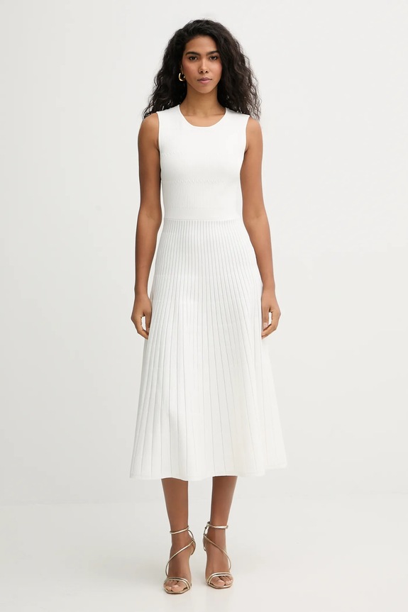 Šaty Herve Leger Cassia s elastanom béžová DMC8548625