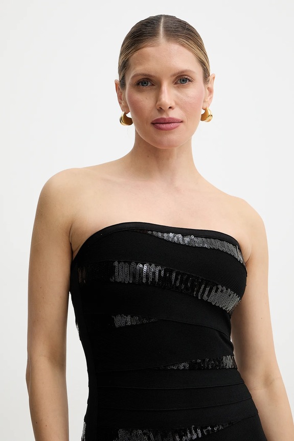 Šaty Herve Leger Chiara čierna SEQ8550509