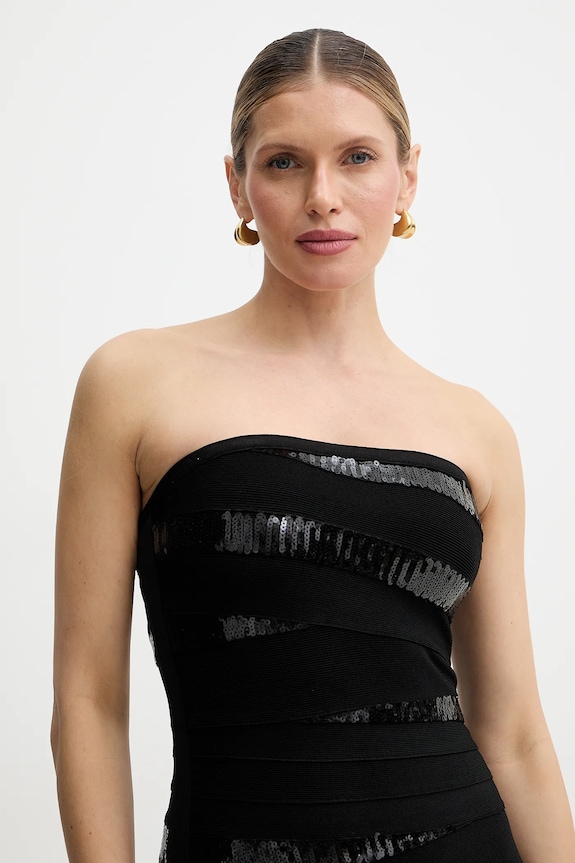 Šaty Herve Leger Chiara čierna SEQ8550509