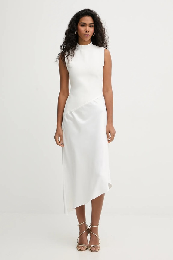 Šaty Herve Leger Esme s elastanom béžová DWS8549892