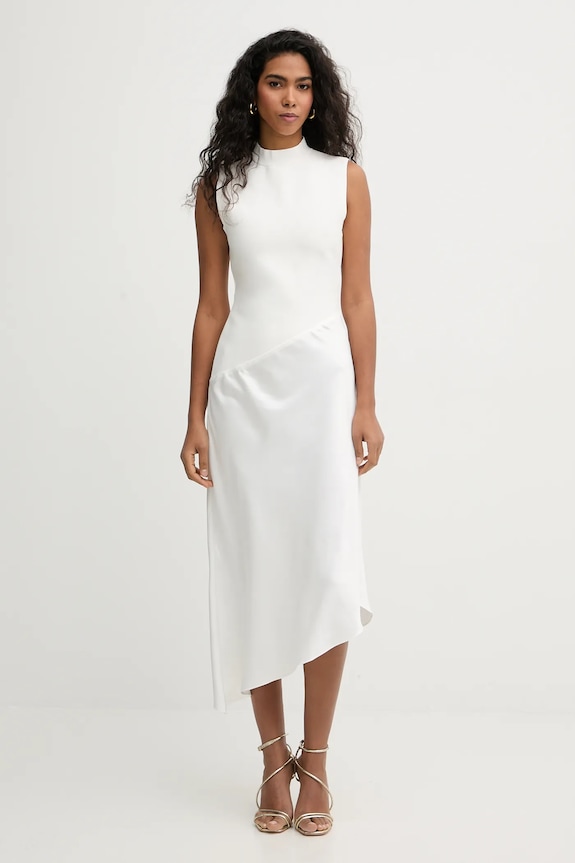 Šaty Herve Leger Esme s elastanom béžová DWS8549892