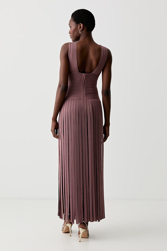 Îmbrăcăminte Herve Leger rochie Harlow FRI8549951 maro