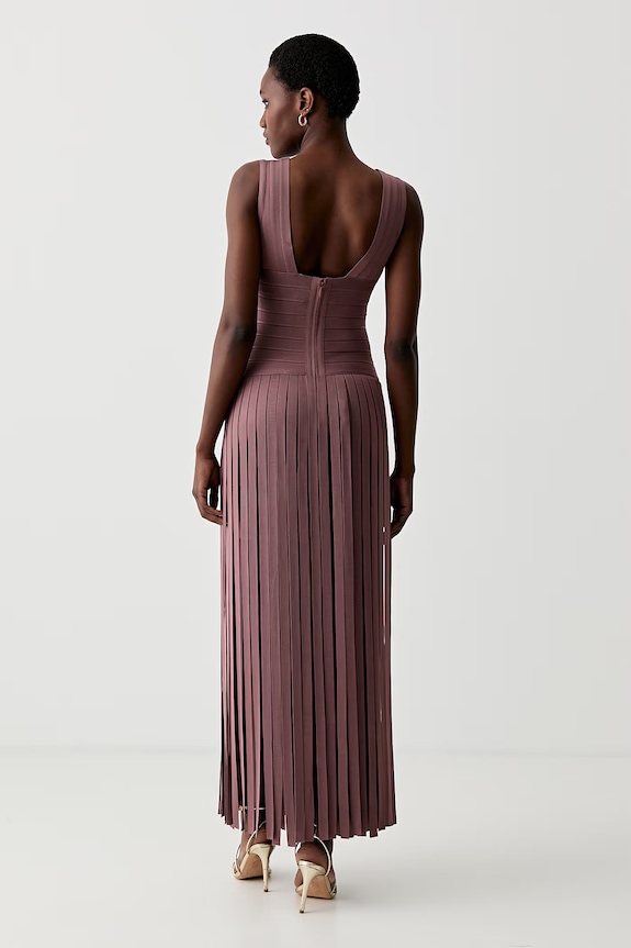 Îmbrăcăminte Herve Leger rochie Harlow FRI8549951 maro