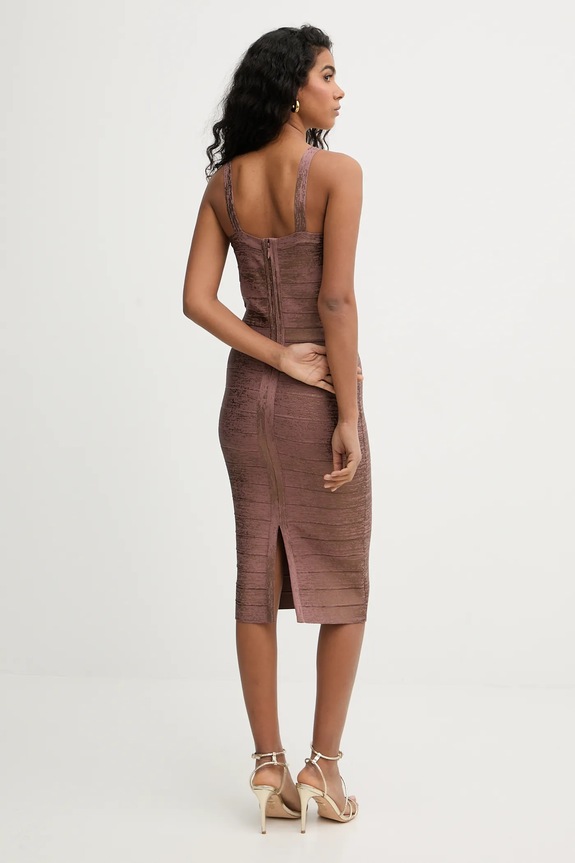 Odzież Herve Leger sukienka Indie HFL8549936 brązowy