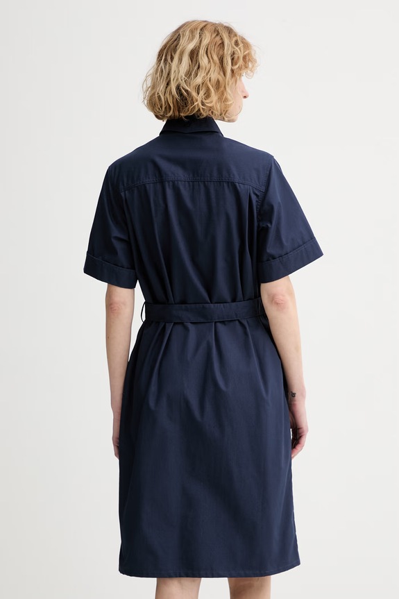 Ρούχα A.P.C. φόρεμα βαμβακερό ROBE EVY COHNE.F35281 σκούρο μπλε