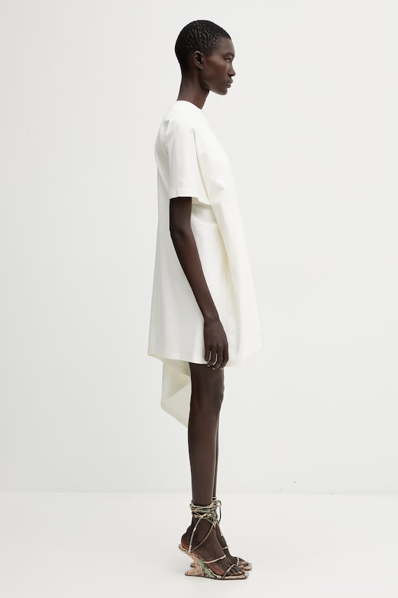 Coperni Zero Waste Draped sukienka oversize gładka z wiskozy beżowy COPJS194F5093