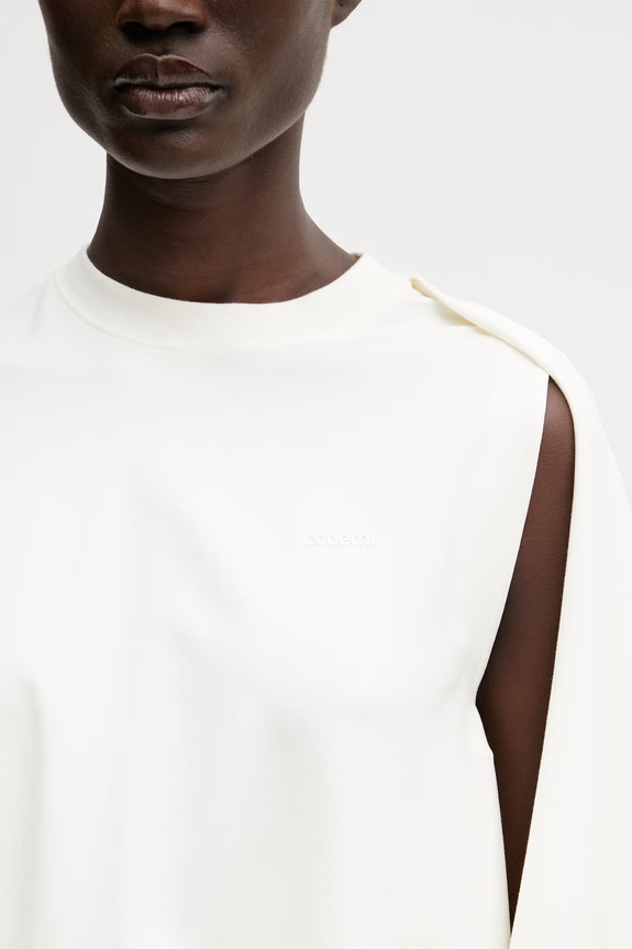 Coperni Oversize obleka iz viskoze Zero Waste Draped COPJS194F5093 bež