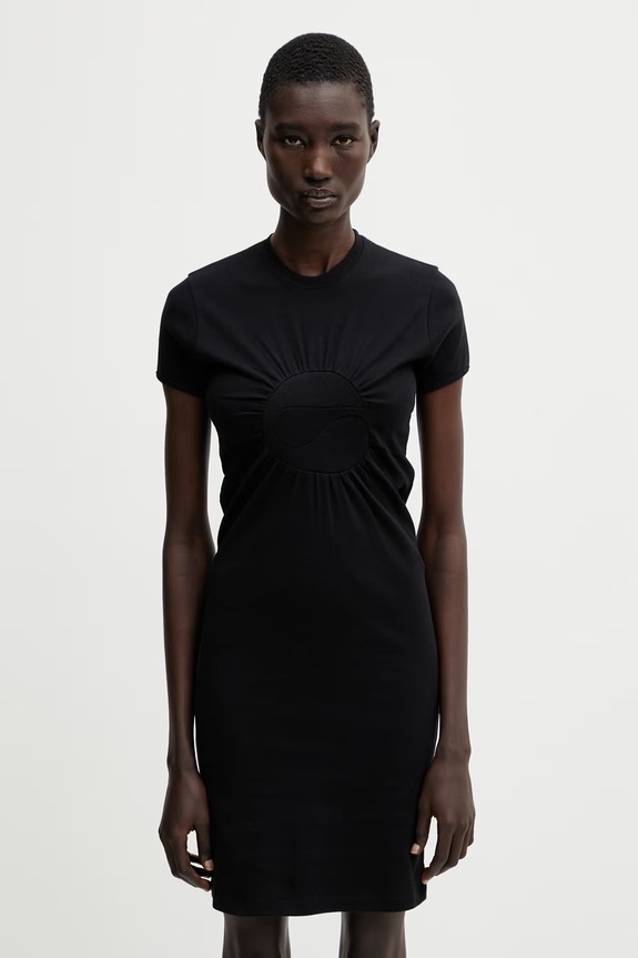 Coperni Poletna obleka bombažna C-logo črna COPJS210F5012