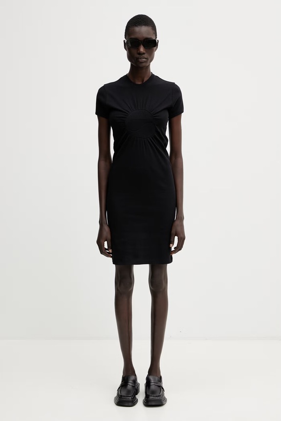 Coperni Poletna obleka bombažna C-logo COPJS210F5012 črna