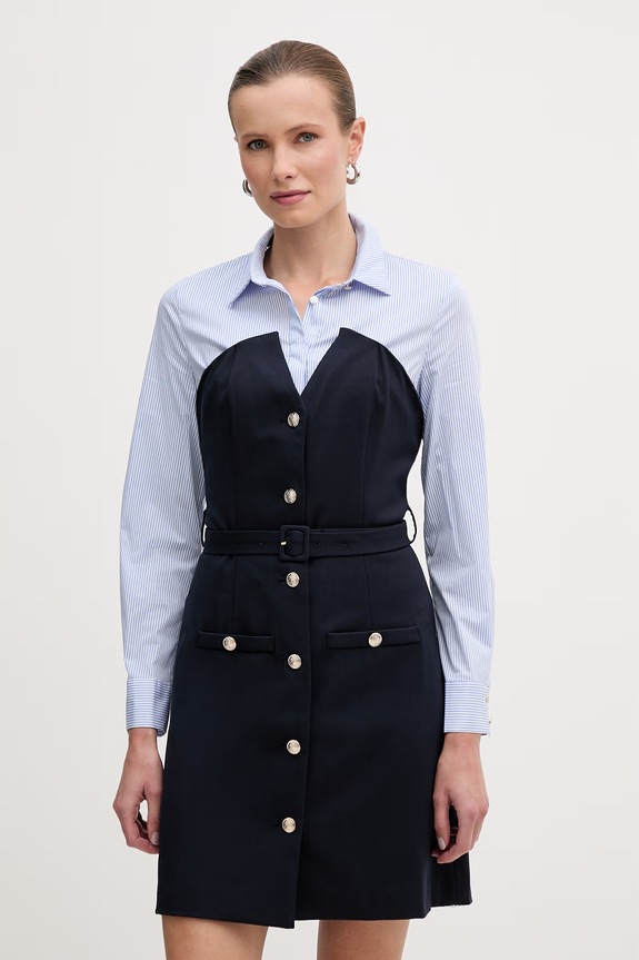 Φόρεμα Morgan με ελαστάν σκούρο μπλε RIVOL